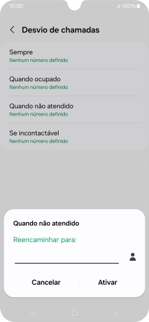 Introduza 123 e prima Ativar.