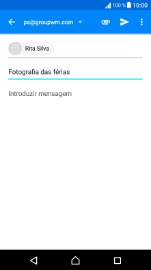 Prima o campo de escrita e escreva o texto do e-mail.