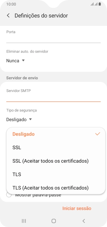 Prima TLS para ativar a função.