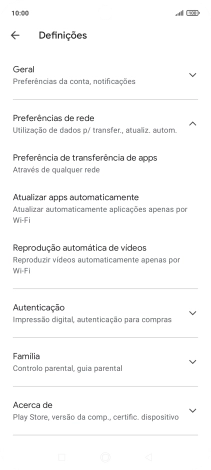 Prima Atualizar apps automaticamente.