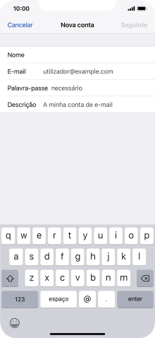 Prima E-mail e introduza o seu endereço de e-mail.