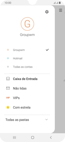 Prima o ícone de definições.