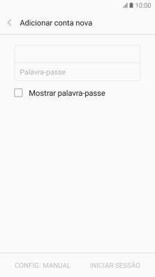Prima Palavra-passe e introduza a password da sua conta de e-mail na Vodafone.