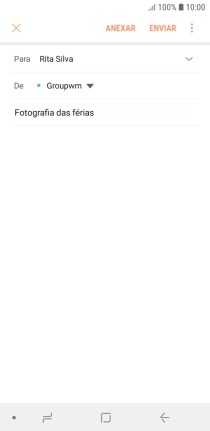 Prima o campo de escrita e escreva o texto do e-mail.