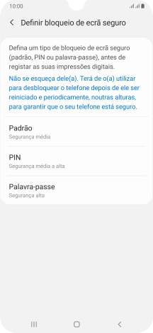 Prima o código de bloqueio do telefone pretendido e siga as indicações no ecrã para estabelecer um código de bloqueio adicional.