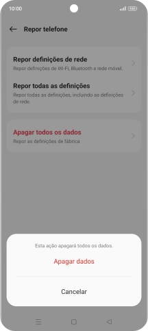 Prima Apagar dados.