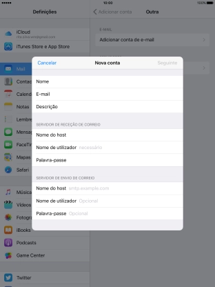 Prima Nome de utilizador e introduza o nome de utilizador da sua conta de e-mail.