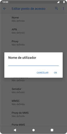 Introduza vodafone e prima OK.