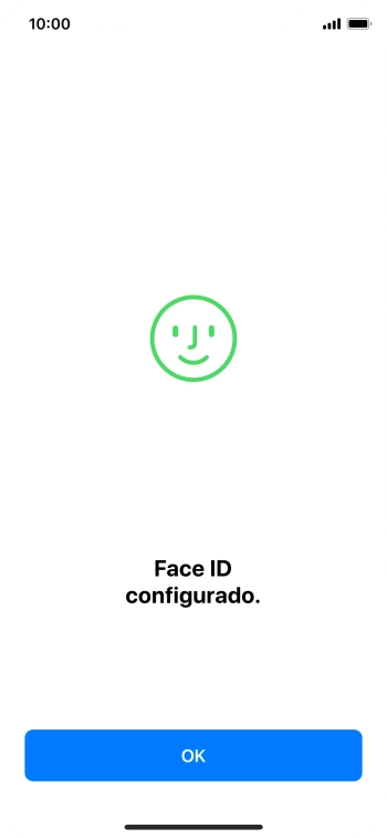 Prima OK. Se ainda não tiver escolhido um código de bloqueio do telefone, introduza um código à escolha duas vezes de seguida.