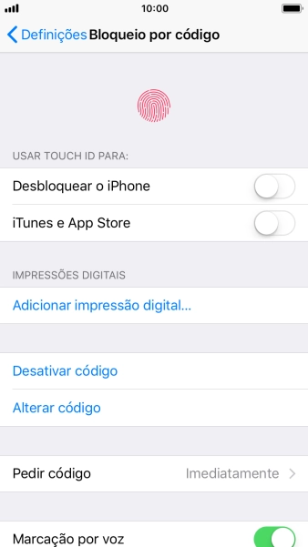 Prima Desativar código , e introduza o código de bloqueio.