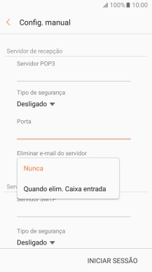 Prima Nunca para manter os e-mails no servidor quando estes são apagados no telefone.
