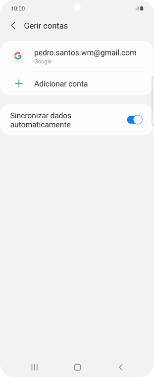 Prima Adicionar conta.