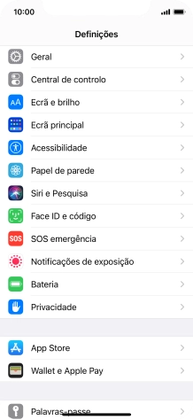 Prima Face ID e código.