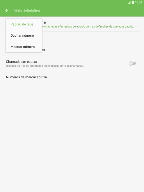 Prima Mostrar número para ativar a visualização do seu número.