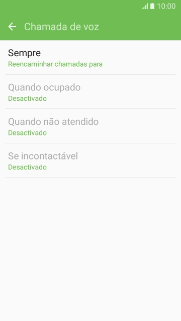 Prima o tipo de desvio pretendido.
