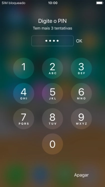 Introduza o seu código PIN e prima OK.