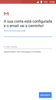 Prima O seu nome e introduza o nome do remetente pretendido.