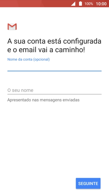 Prima O seu nome e introduza o nome do remetente pretendido.