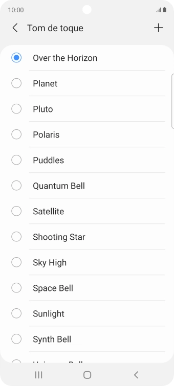 Prima o ícone para adicionar.