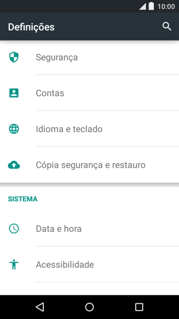 Prima Idioma e teclado.