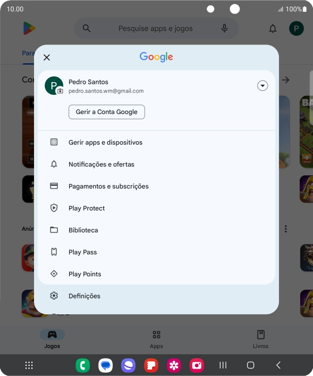 Prima Gerir apps e dispositivos.