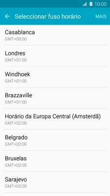 Prima o fuso horário pretendido.