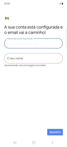 Prima O seu nome e introduza o nome do remetente pretendido.