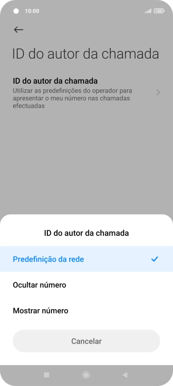 Prima Mostrar número para ativar a visualização do seu número.