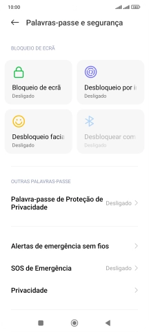 Prima Desbloqueio por impressão digital.