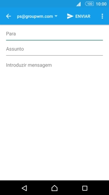 Prima Para e introduza as primeiras letras do nome do destinatário.