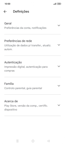 Prima Preferências de rede.