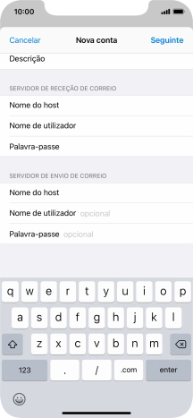 Prima Nome de utilizador e introduza o nome de utilizador da sua conta de e-mail na Vodafone.