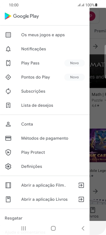 Prima Os meus jogos e apps.