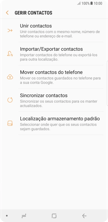 Prima Importar/Exportar contactos.