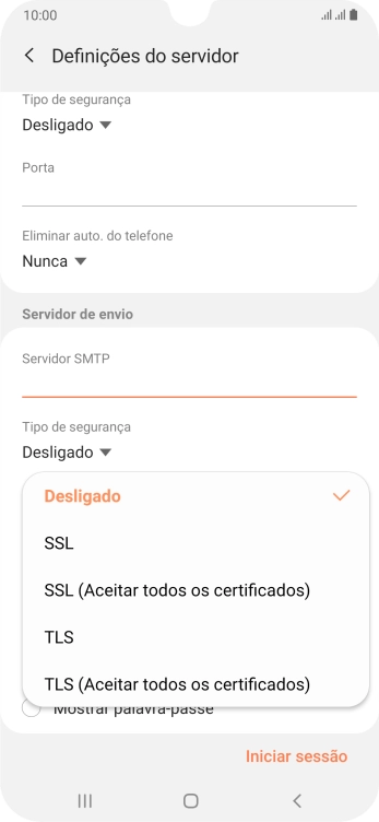 Prima Desligado para desativar a função.
