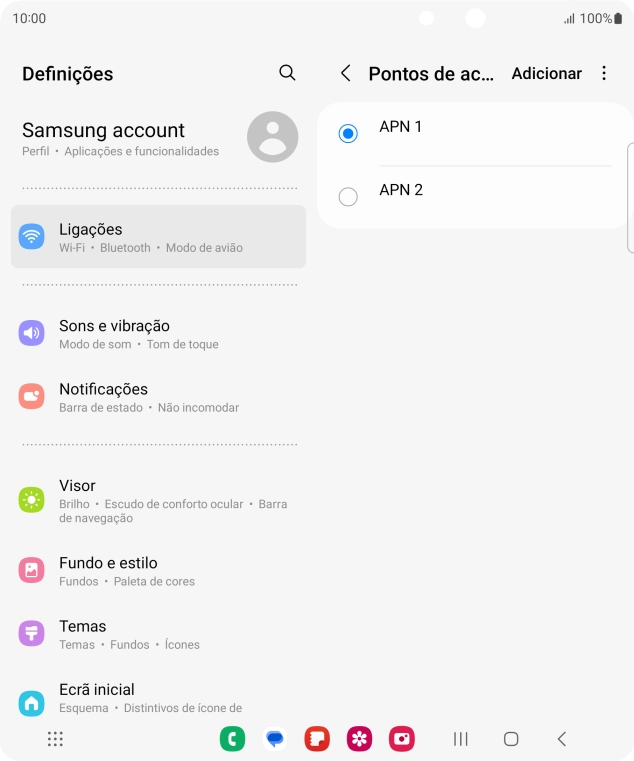 Prima o campo junto à ligação de dados para a ativar.