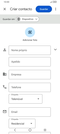Prima a lista suspensa junto a 