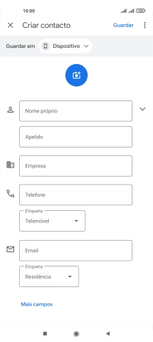 Prima a lista suspensa da lista de contactos.