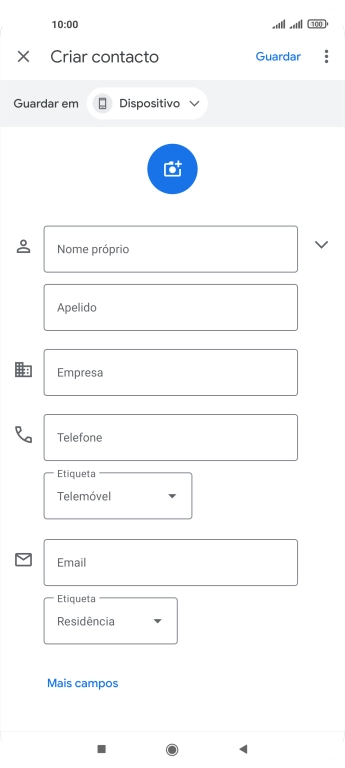 Prima a lista suspensa da lista de contactos.