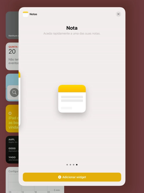 Prima Adicionar widget.
