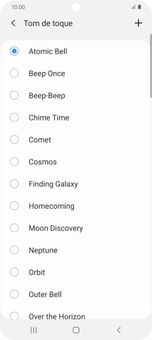 Prima o ícone para adicionar um tom de toque.