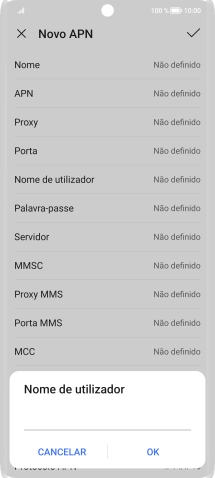 Introduza vodafone e prima OK.