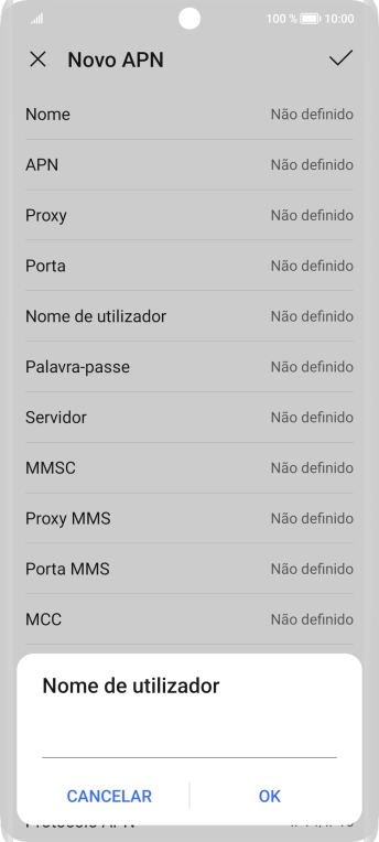 Introduza vodafone e prima OK.