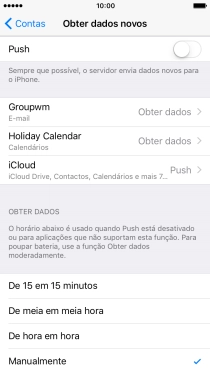 Se desativar a função, prima a definição pretendida.