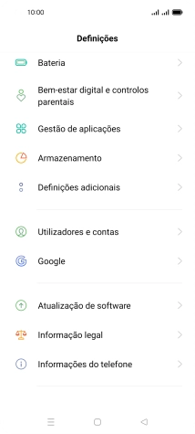 Prima Utilizadores e contas.
