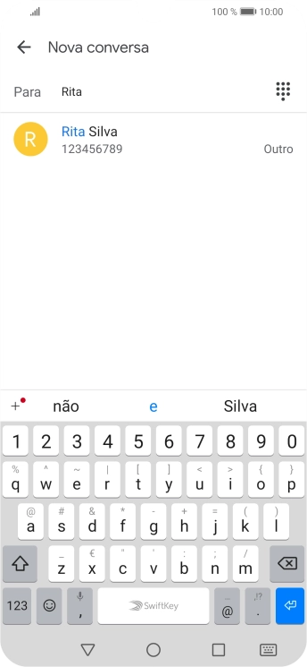 Prima o contacto pretendido.