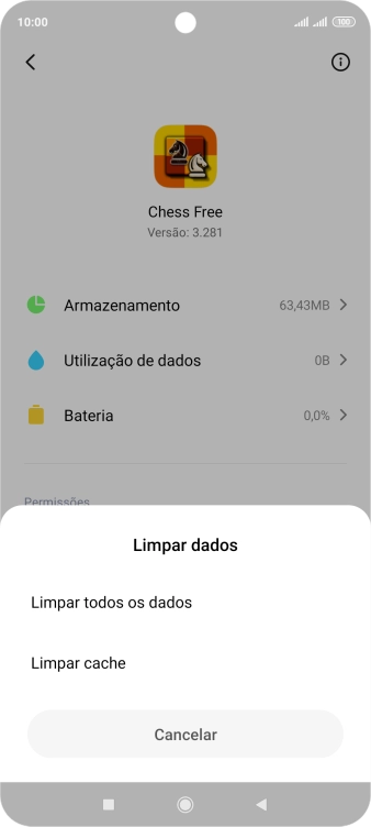 Prima Limpar cache.