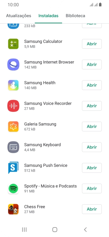 Prima a app pretendida.