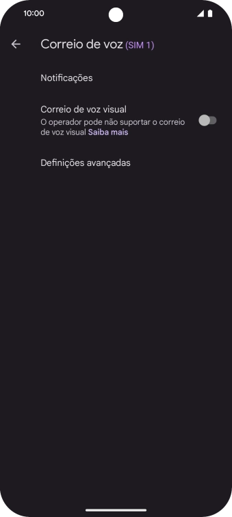 Prima Definições avançadas.