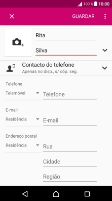 Prima a lista suspensa da lista de contactos.